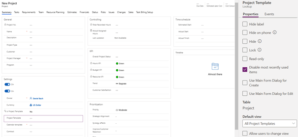 Project Templates in Dynamics 365 Project Operations
