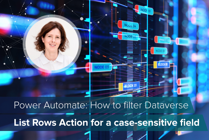 Power Automate: How to filter Dataverse List Rows Action for a case-sensitive field 