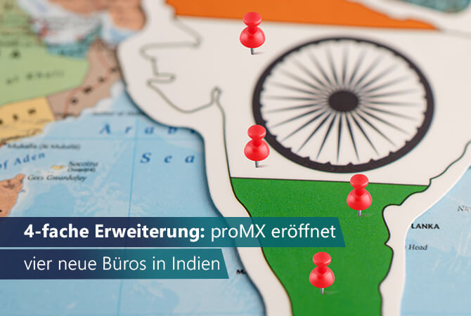 4-fache Erweiterung: proMX eröffnet vier neue Büros in Indien 